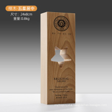 Award Plaque Wood and Crystal Shield Wooden Trophy